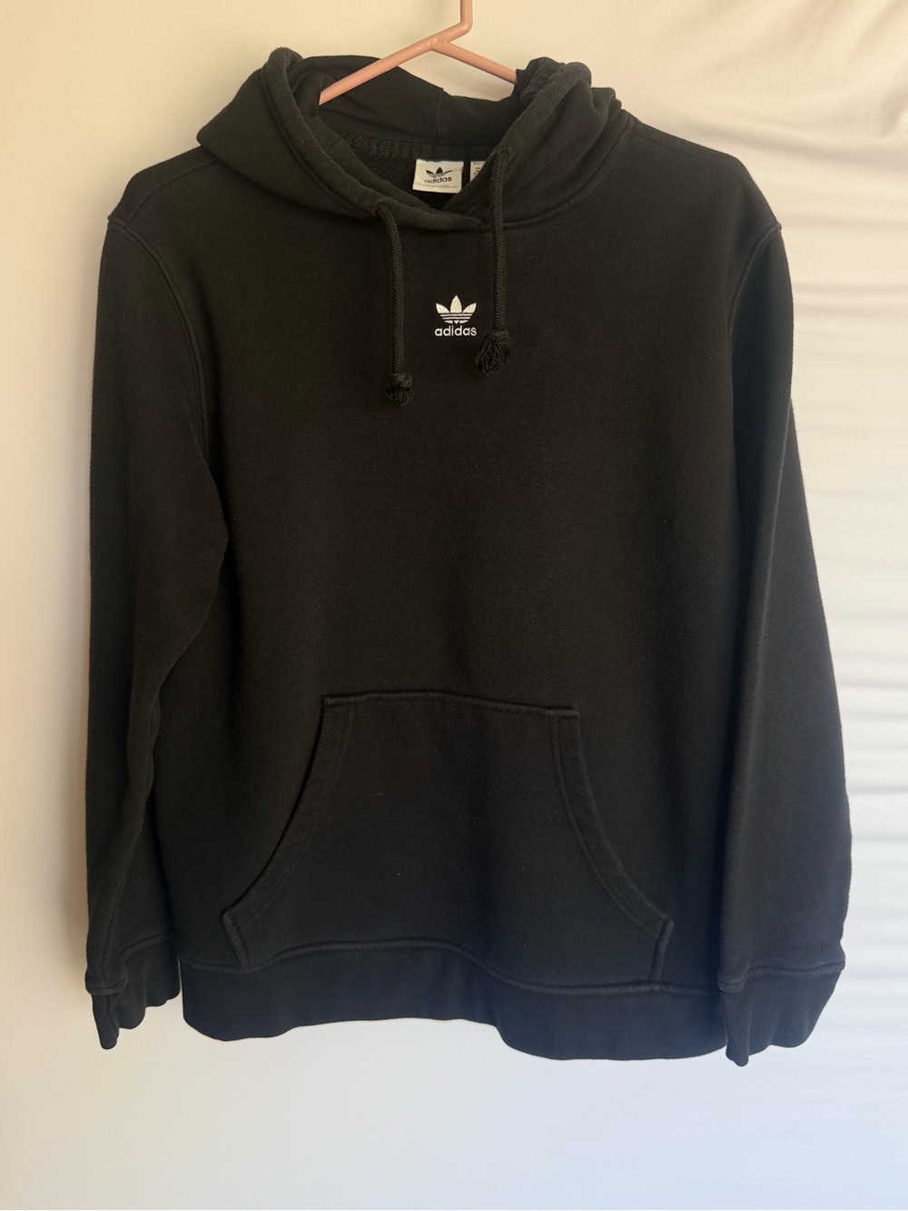 Adidas Black Middle Trefoil Pullover Hoodie Adult Medium